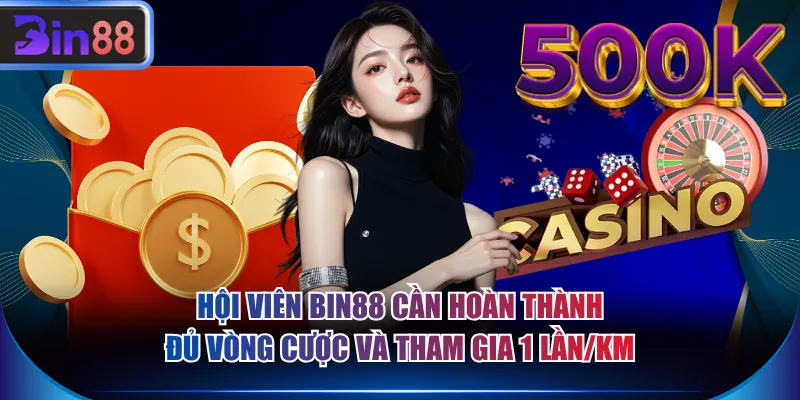 Hội viên BIN88 cần hoàn thành đủ vòng cược và tham gia 1 lần/KM